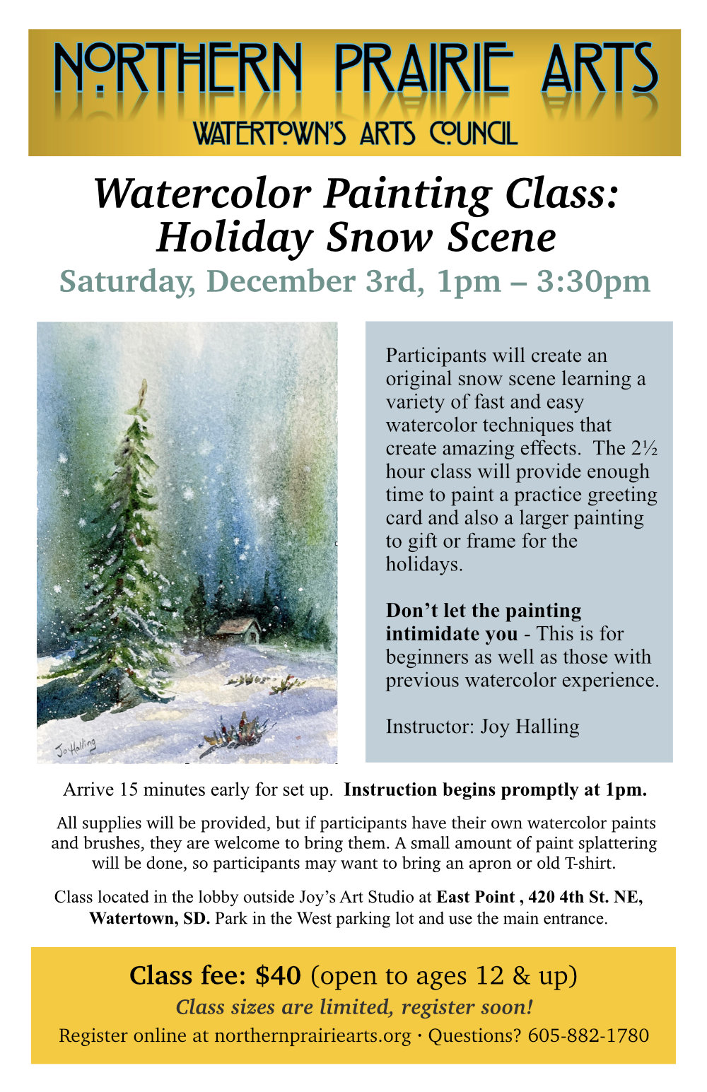 Holiday Watercolor Painting Class